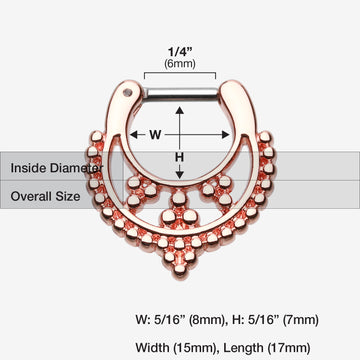 Detail View 1 of Rose Gold Royal Filigree Septum Clicker-Rose Gold
